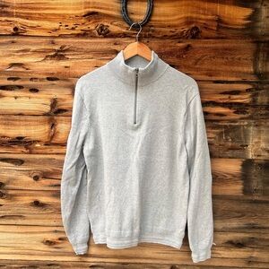 J. CREW | 100% Cotton Gray Half-Zip Men's Sweater L